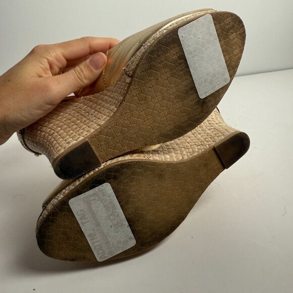 Lilly Pulitzer Wedge Kristin Slingback Gold Size 7.5 Wedding Guest - Picture 4 of 11